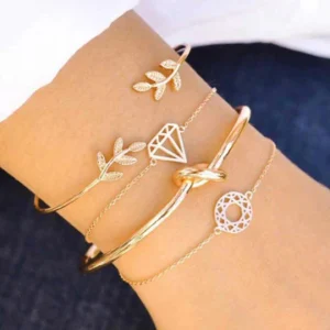 shine bright set of 4 gold bracelets